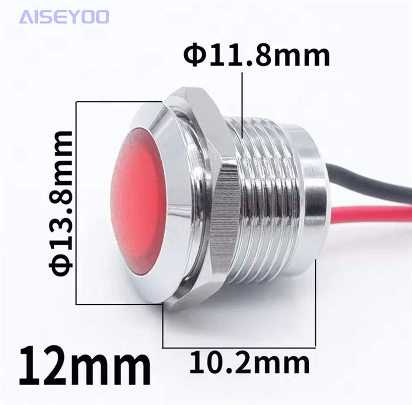 金属指示灯12/16/19/22mm防水LED单色双色三色设备指示灯12v24v220v 信号指示灯带线LED平面详情5
