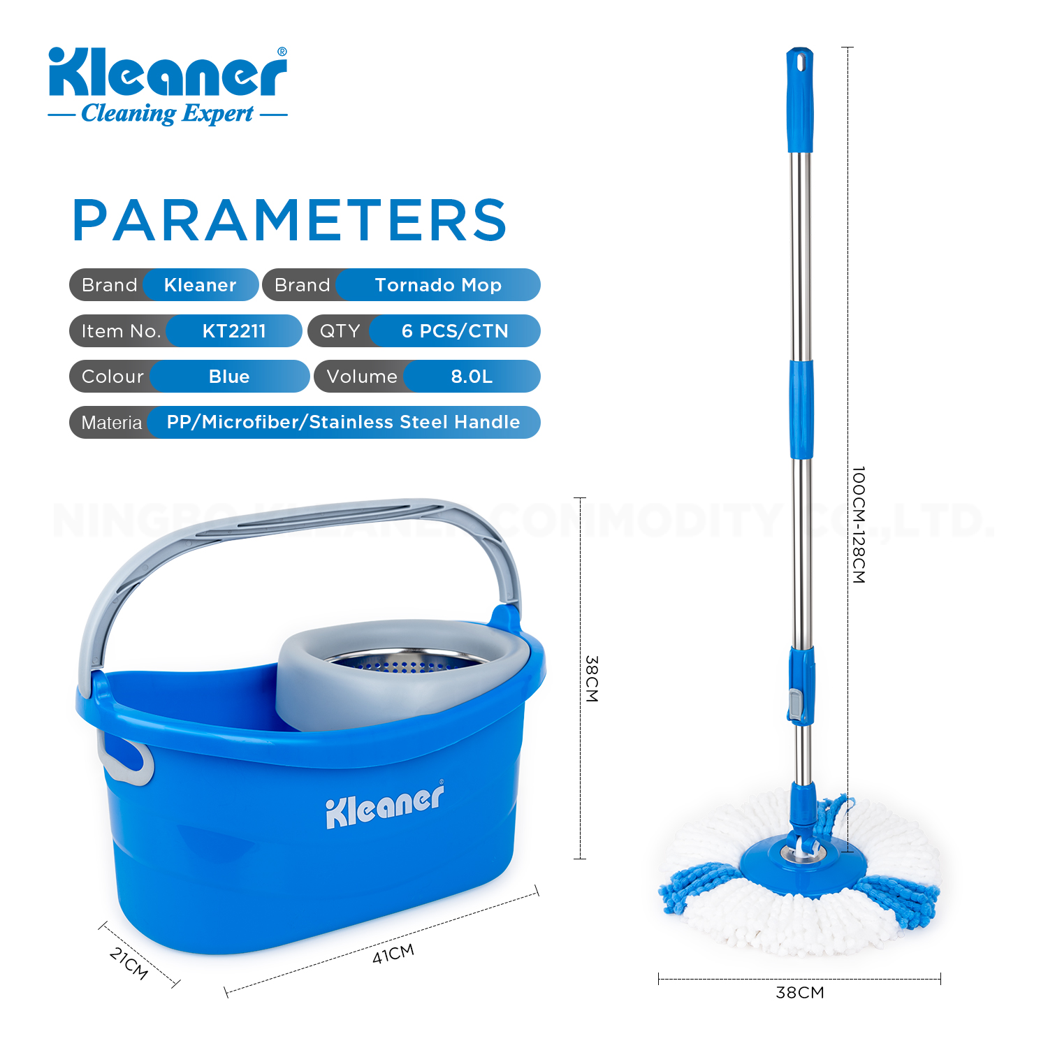 Rotary Mop Household one-piece mop with bucket Mop Bucket set Durable absorbent mop clean without dead ends details Picture
