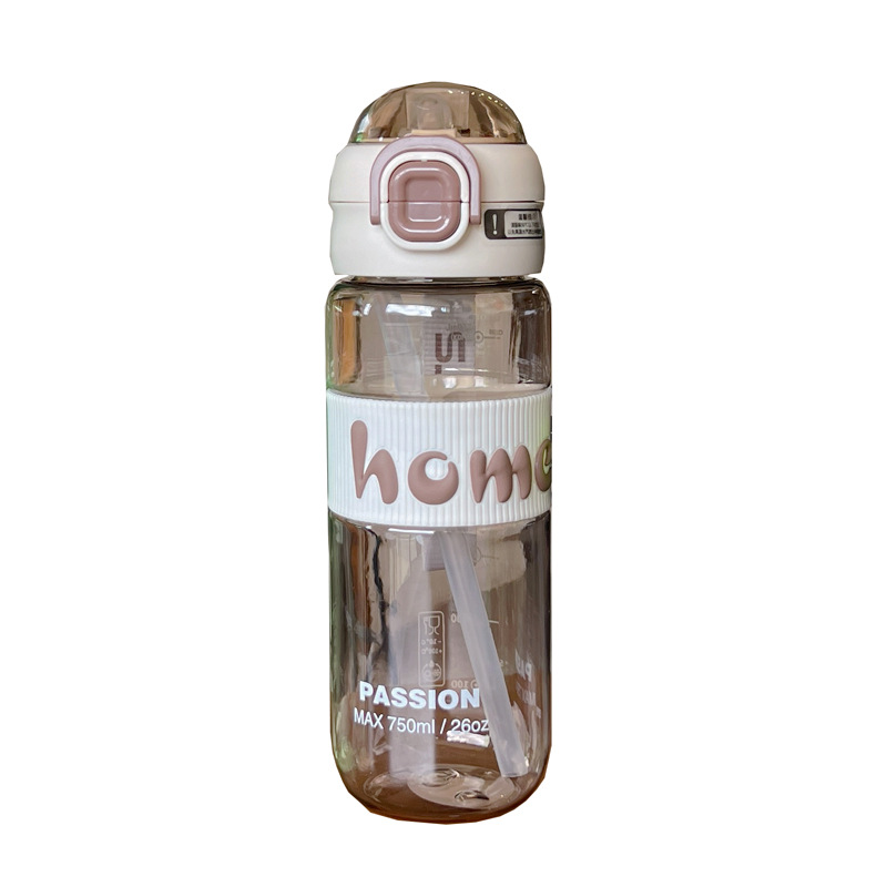 X152-XBD-6070 explosion-proof plastic cup with spring cap straw double drinking cup students outdoor transport details Picture