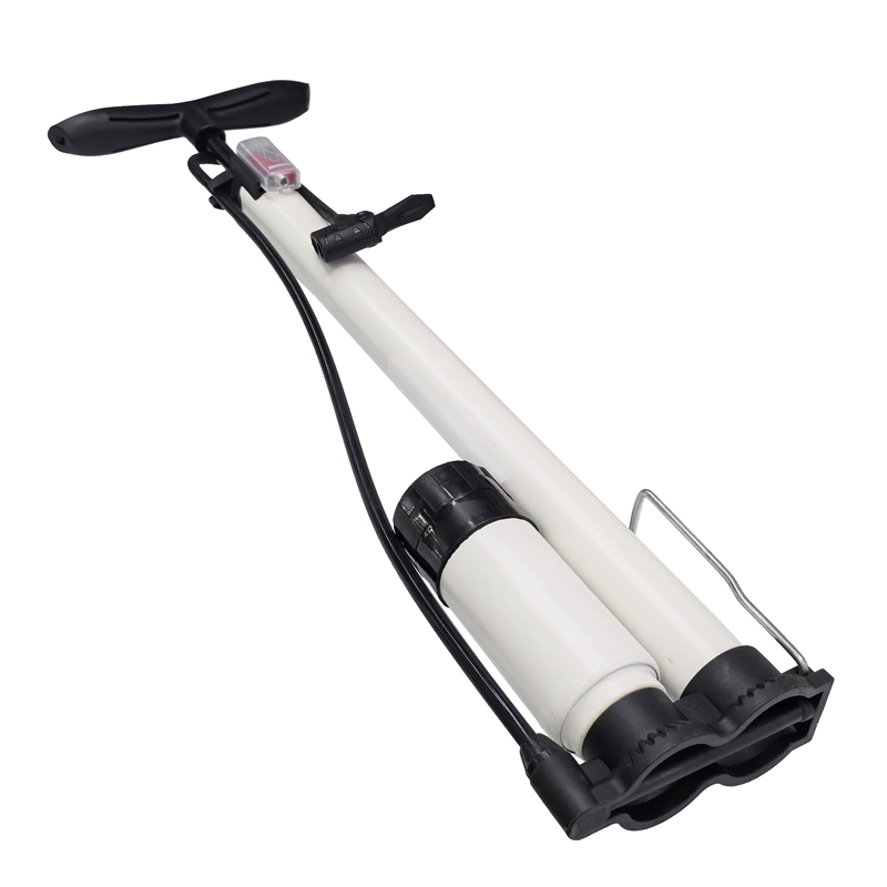 231214 long white air pump with meter, bicycle floor air pump, mountain bike, car iron air pump, household toy air pump, air filling pump Application Scenario