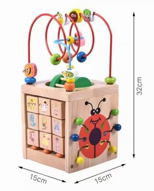 木丸榉木绕珠小宝宝串珠6-12岁婴儿童1-23早教益智孩子积木质玩具详情图2