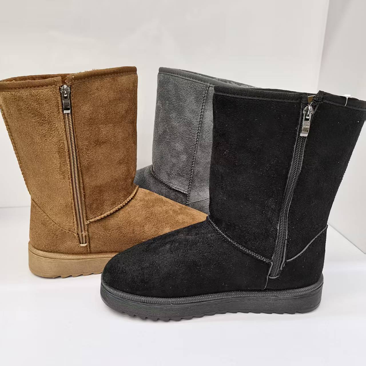 雪地靴UGG同款女式拉链长款舒适保暖2024冬季新款snow  boots