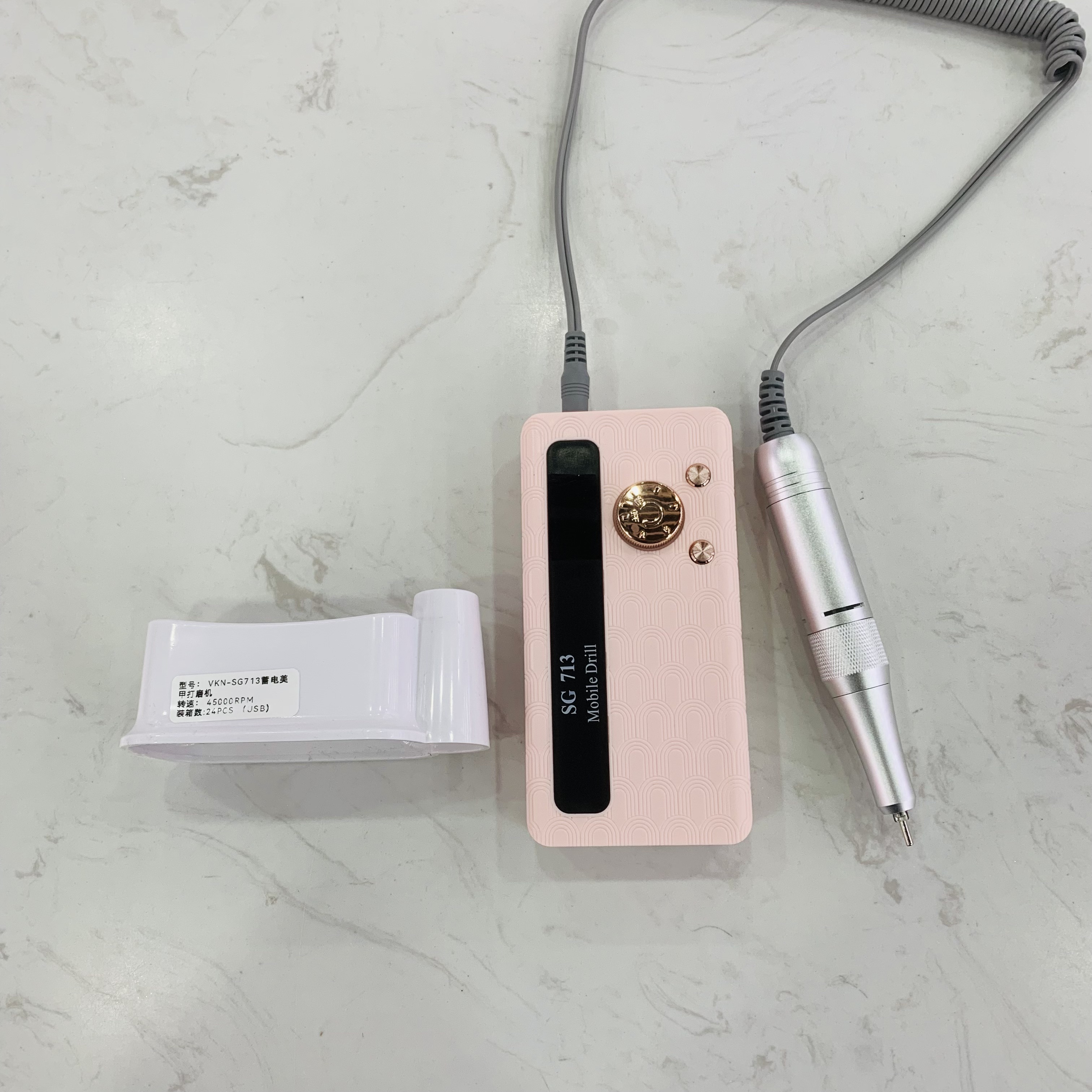 The 2025 new battery-powered nail polish polishing machine operates at 45,000 RPM and does not burn your nails Specification drawing