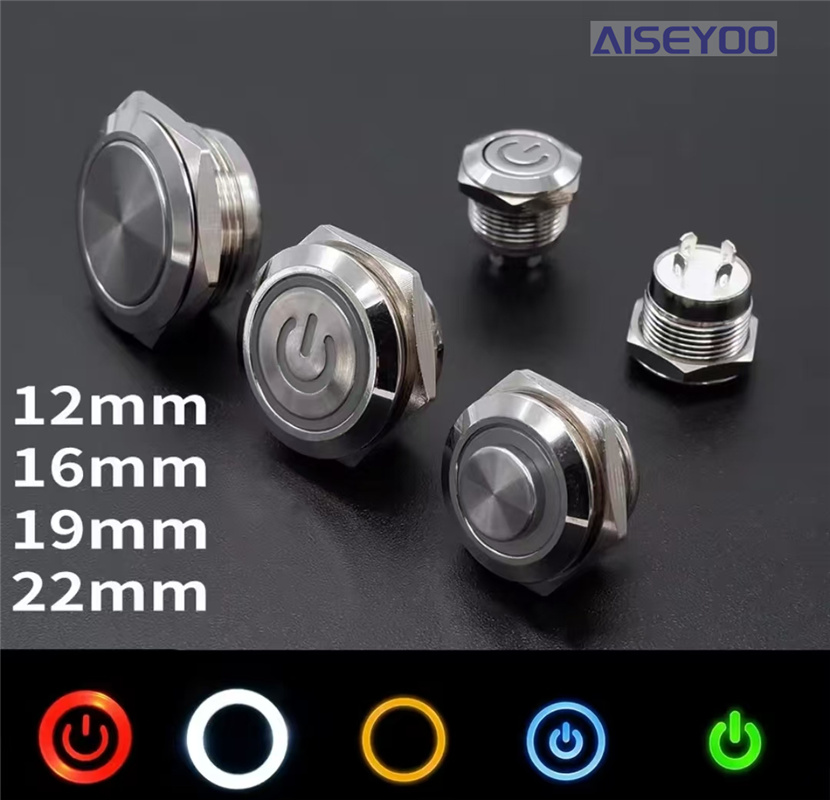 金属按钮开关12/16/19/22mm轻触自复位点动微行程超短超薄按键 微行程轻触金属按钮开关 超薄超短点动按键详情7