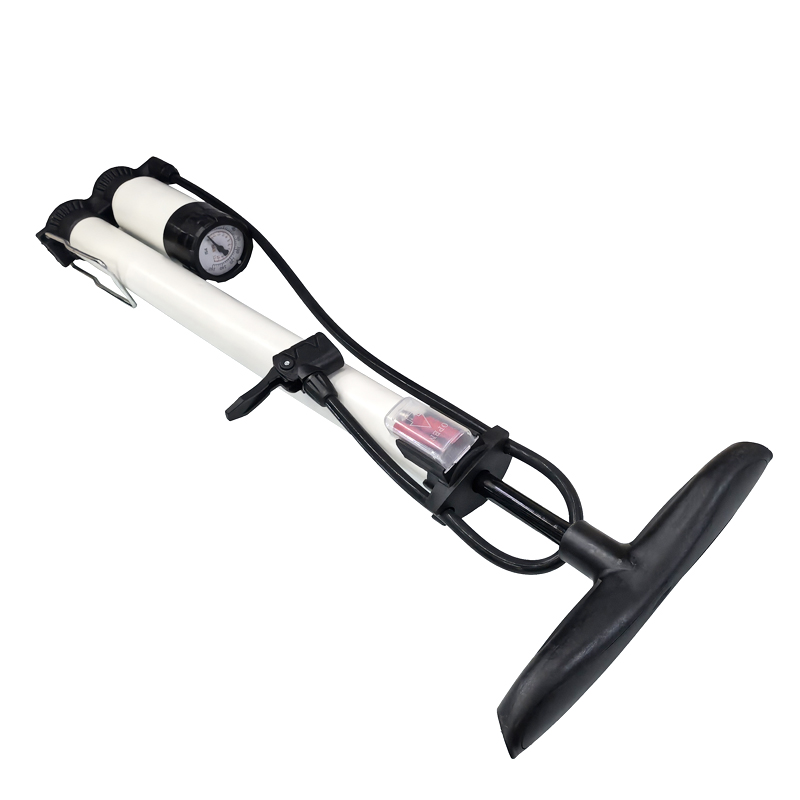 231214 long white air pump with meter, bicycle floor air pump, mountain bike, car iron air pump, household toy air pump, air filling pump pic 4