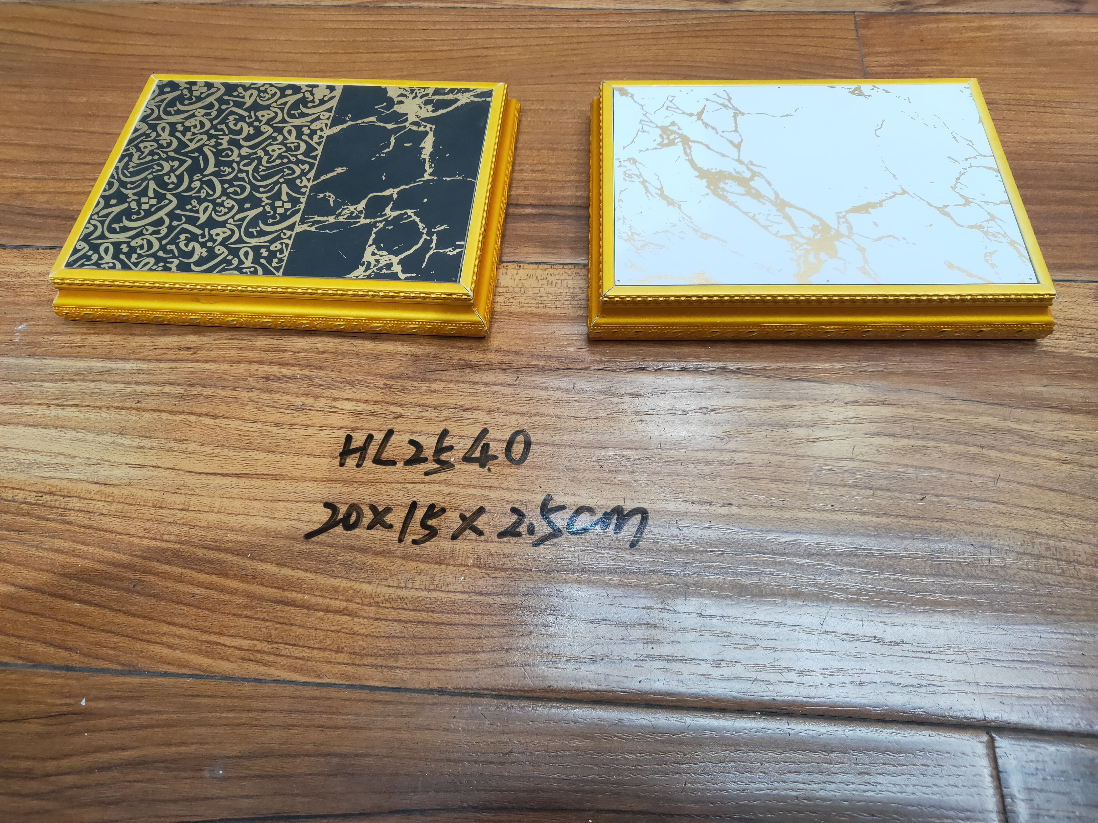 金色花边 正方形  长方形 大理石花纹 黑白色大理石产品图
