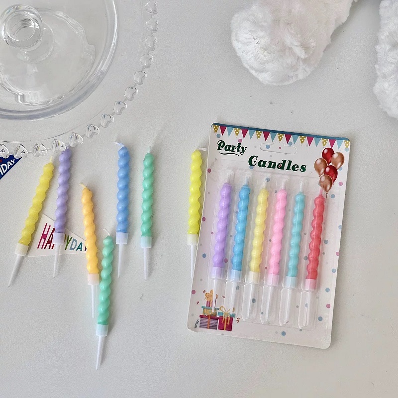 Multi-color spiral birthday candle cake decoration plug-in, birthday candle dessert counter baking decoration, birthday candles, candles, aromatherapy candles, birthday candles, home candles, cake candles, candles, aromatherapy small candles, cake flame candles pic 4