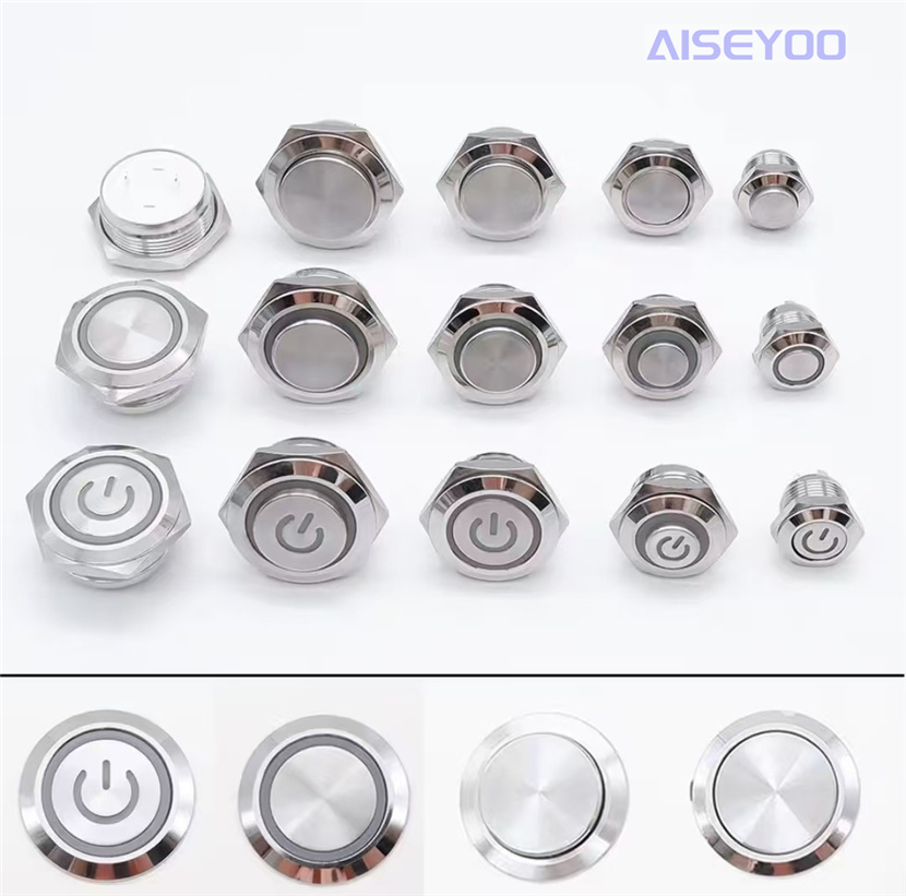 金属按钮开关12/16/19/22mm轻触自复位点动微行程超短超薄按键 微行程轻触金属按钮开关 超薄超短点动按键详情3