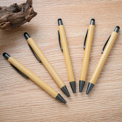 Ballpoint pen Bamboo pen high-grade environmental pen can print logo advertising pen Capacitive pen can touch mobile phone ballpoint pen thumbnail