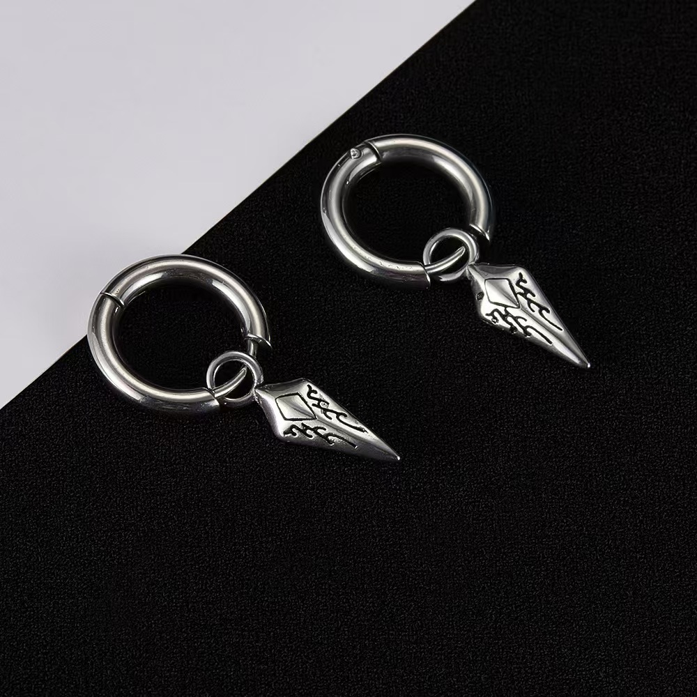 316不锈钢耳环 复古朋克耳环潮男耳饰个性女耳钉长盛不锈钢首饰产品图