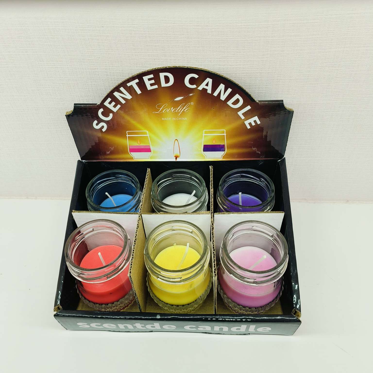 日用百货 香薰蜡烛 薰衣草味蜡烛  玻璃杯彩色蜡烛详情图2