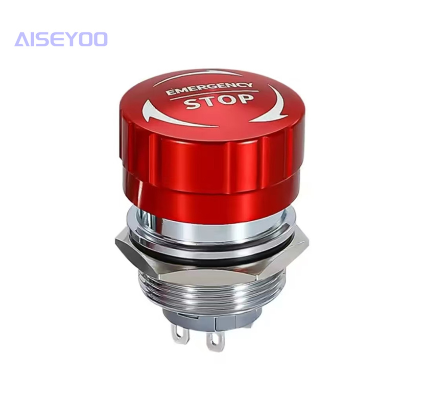 16/19/22mm metal emergency STOP button, mushroom head emergency switch, self-locking stop, ultra-short power supply, one-on-one-off, stainless steel mushroom head switch power supply, emergency stop button stop Application Scenario
