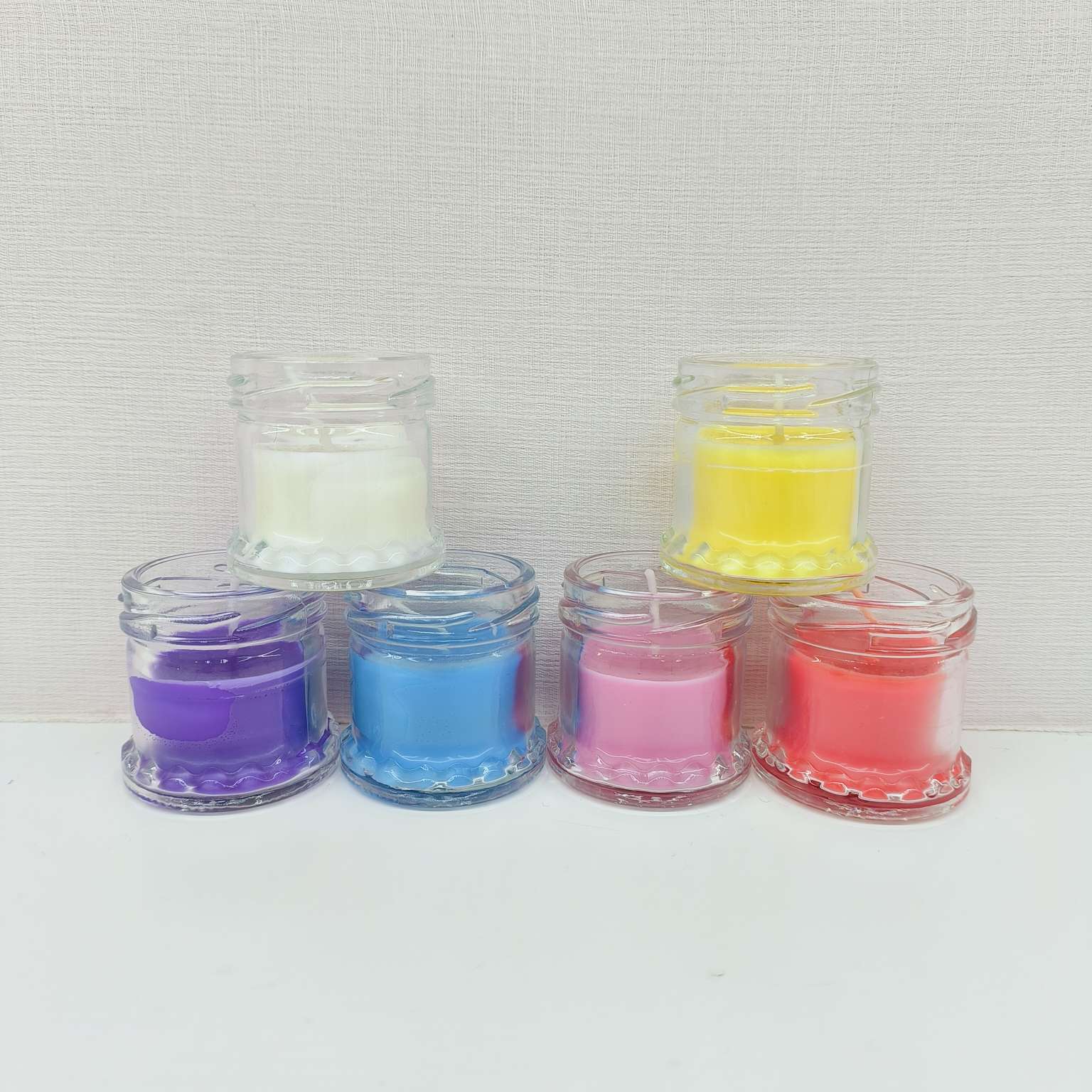 家居香薰蜡烛 玻璃杯彩色蜡烛 玫瑰味、薰衣草味香氛详情图3