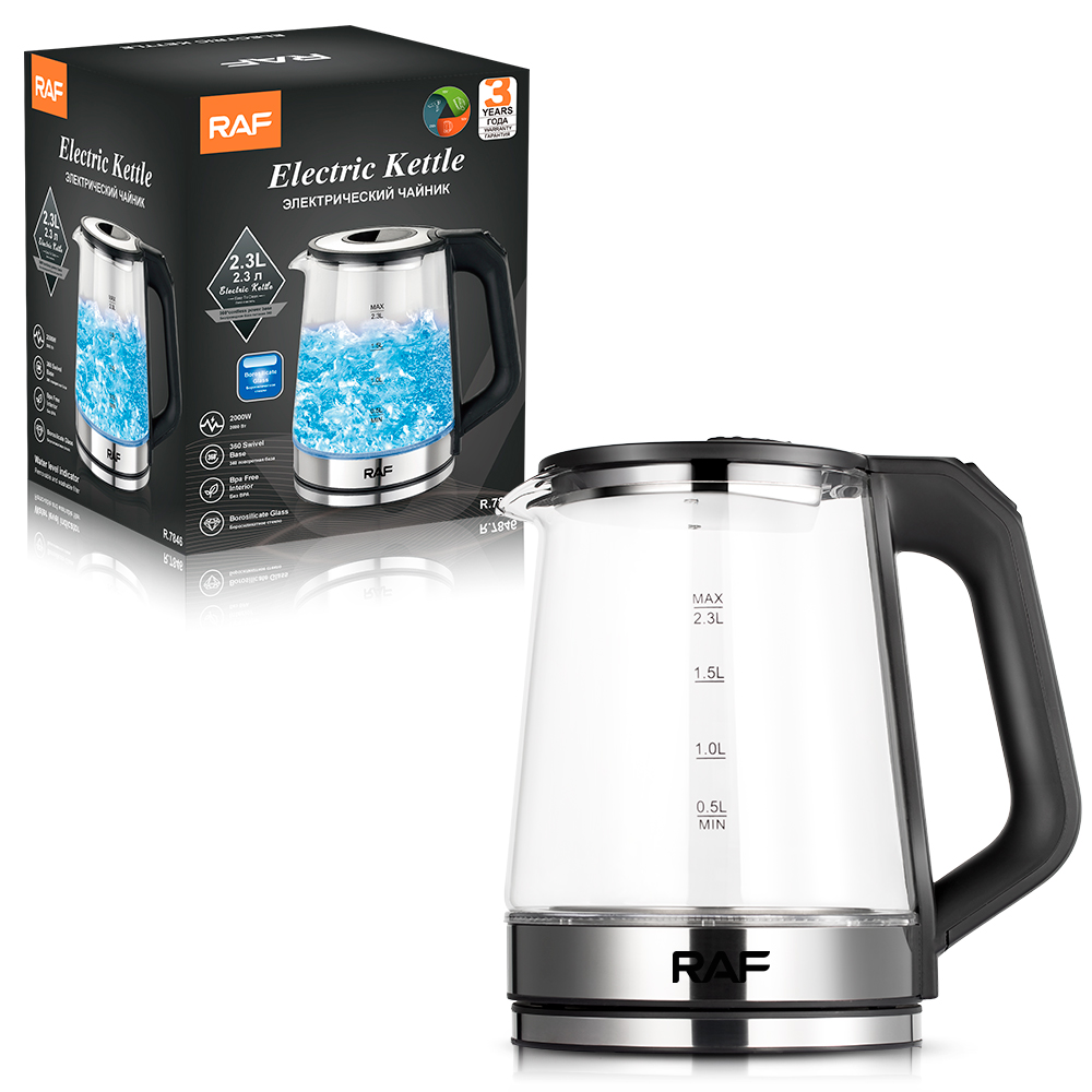 European standard household high borosilicate glass electric kettle, blue light steam electric teapot, health pot, multi-functional tea brewer details Picture