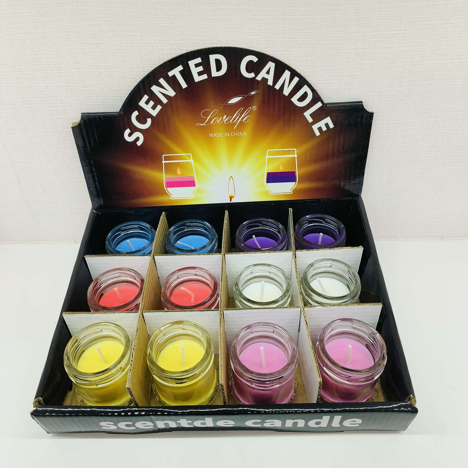 家居香薰蜡烛 玻璃杯彩色蜡烛 玫瑰味、薰衣草味香氛详情图2