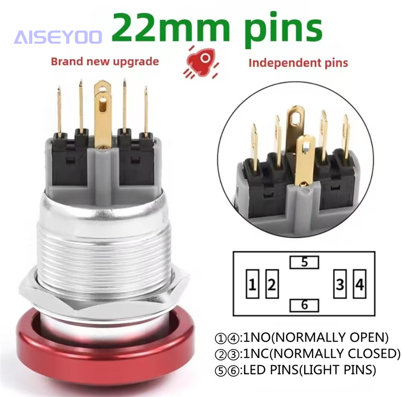 16/19/22mm mushroom head button switch with light, self-reset and self-locking point-action metal key, self-reset and self-locking welded foot point-action key Application Scenario