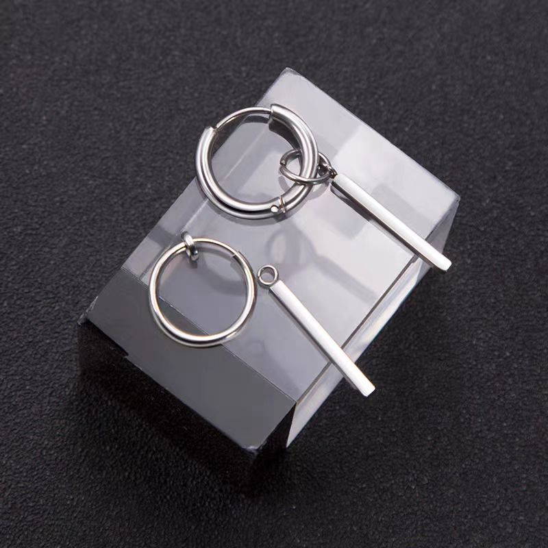 Cold and stylish earrings, trendy men's stud earrings, straight earrings, fashionable women's earrings, and niche ear rings Specification image