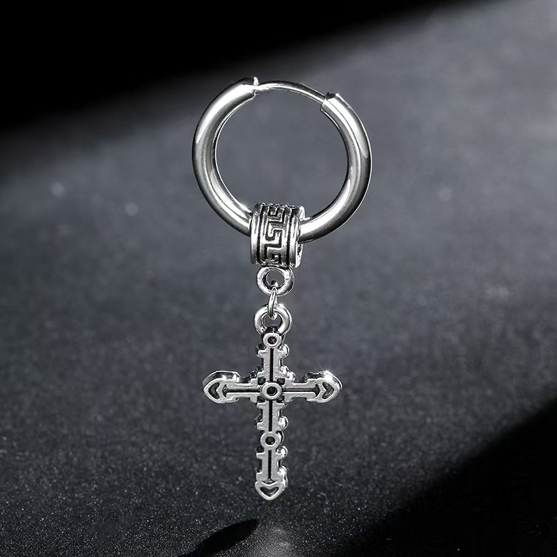 Cold style earrings, trendy and individualistic men's ear studs, fashionable women's ear accessories, niche ear rings, 2025 new style details Picture