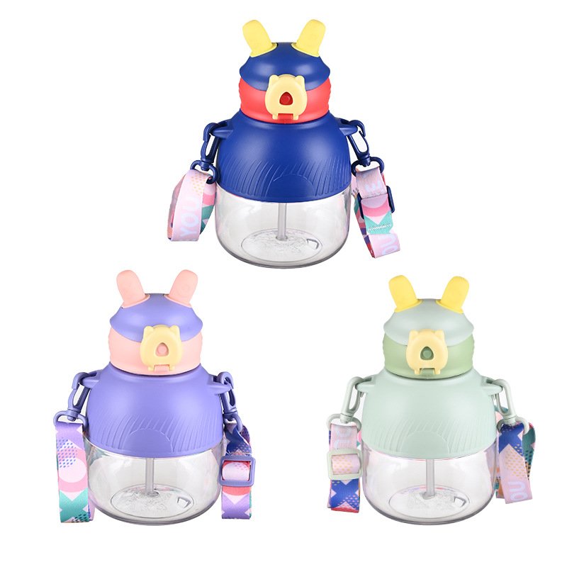 B70-9183 Aishang Cup New Large-Capacity Children's Water Cup, Cartoon Straw, Summer Learning Cup With Sticker Strap Specification drawing