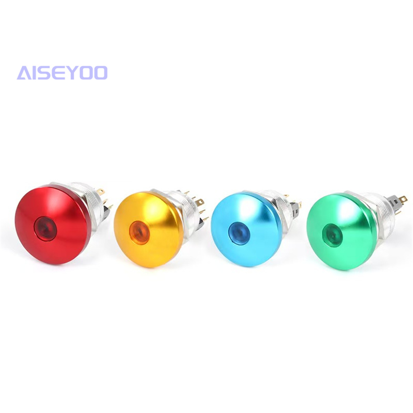 16/19/22mm mushroom head button switch with light, self-reset and self-locking point-action metal key, self-reset and self-locking welded foot point-action key Item Picture