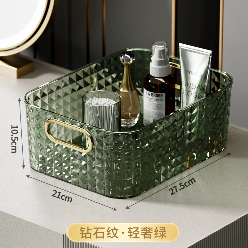 J149-009 Acrylic diamond pattern organizing box, desktop miscellaneous storage box, coffee table, snack storage basket detail image 5