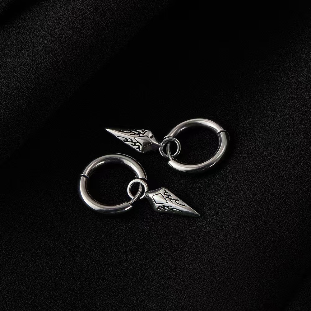 316不锈钢耳环 复古朋克耳环潮男耳饰个性女耳钉长盛不锈钢首饰