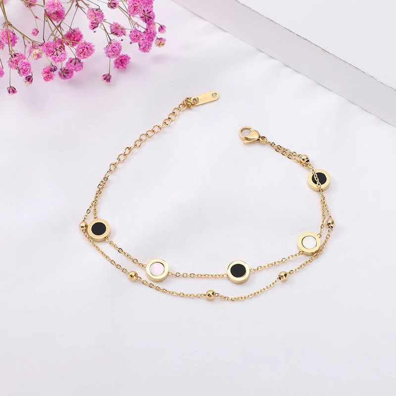 Cross-border Roman cold ins style minimalist, individual and niche design sense stainless steel bracelet for women detail image 2