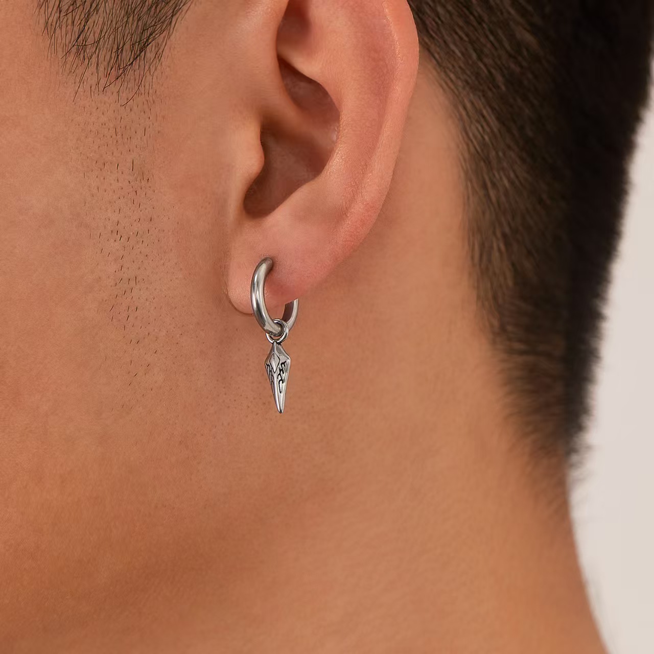 316不锈钢耳环 复古朋克耳环潮男耳饰个性女耳钉长盛不锈钢首饰细节图