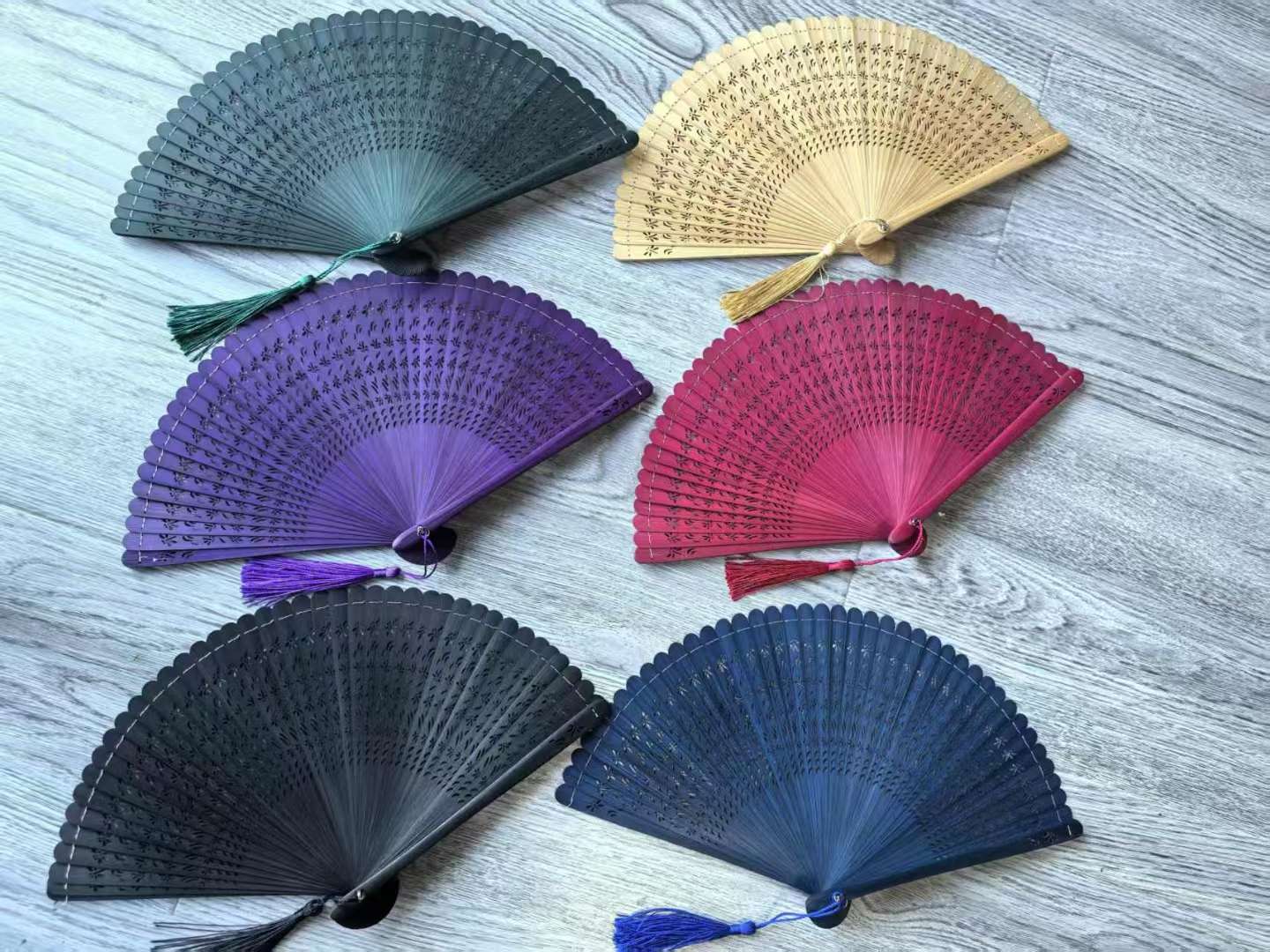 Painted all-bamboo exquisite fan, women's fan, Chinese-style folding fan