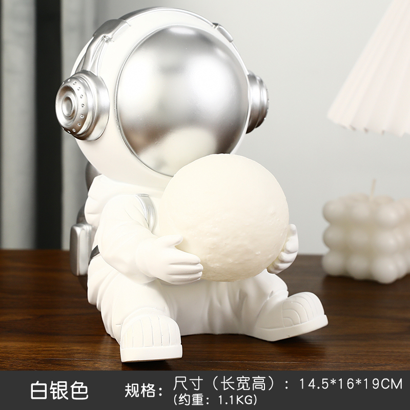 Astronaut desk lamp decoration piece, home bedroom soft decoration handicraft decoration details Picture