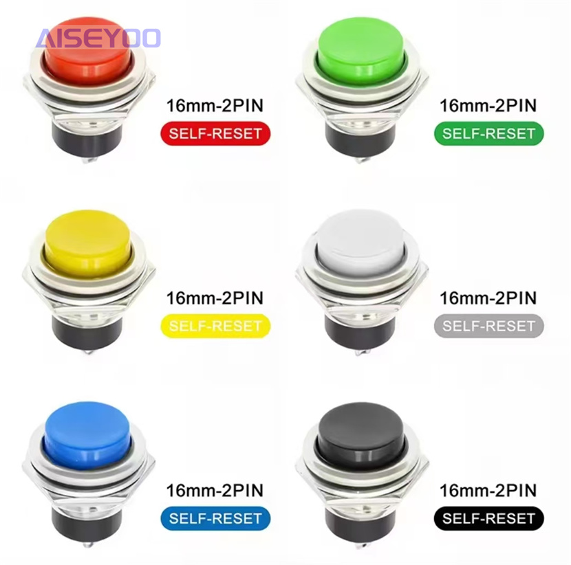 The DS-212 circular self-resetting lock-free small point-action key switch electronic hanging scale 2-pin 16mm button switch is turned on to start the power button