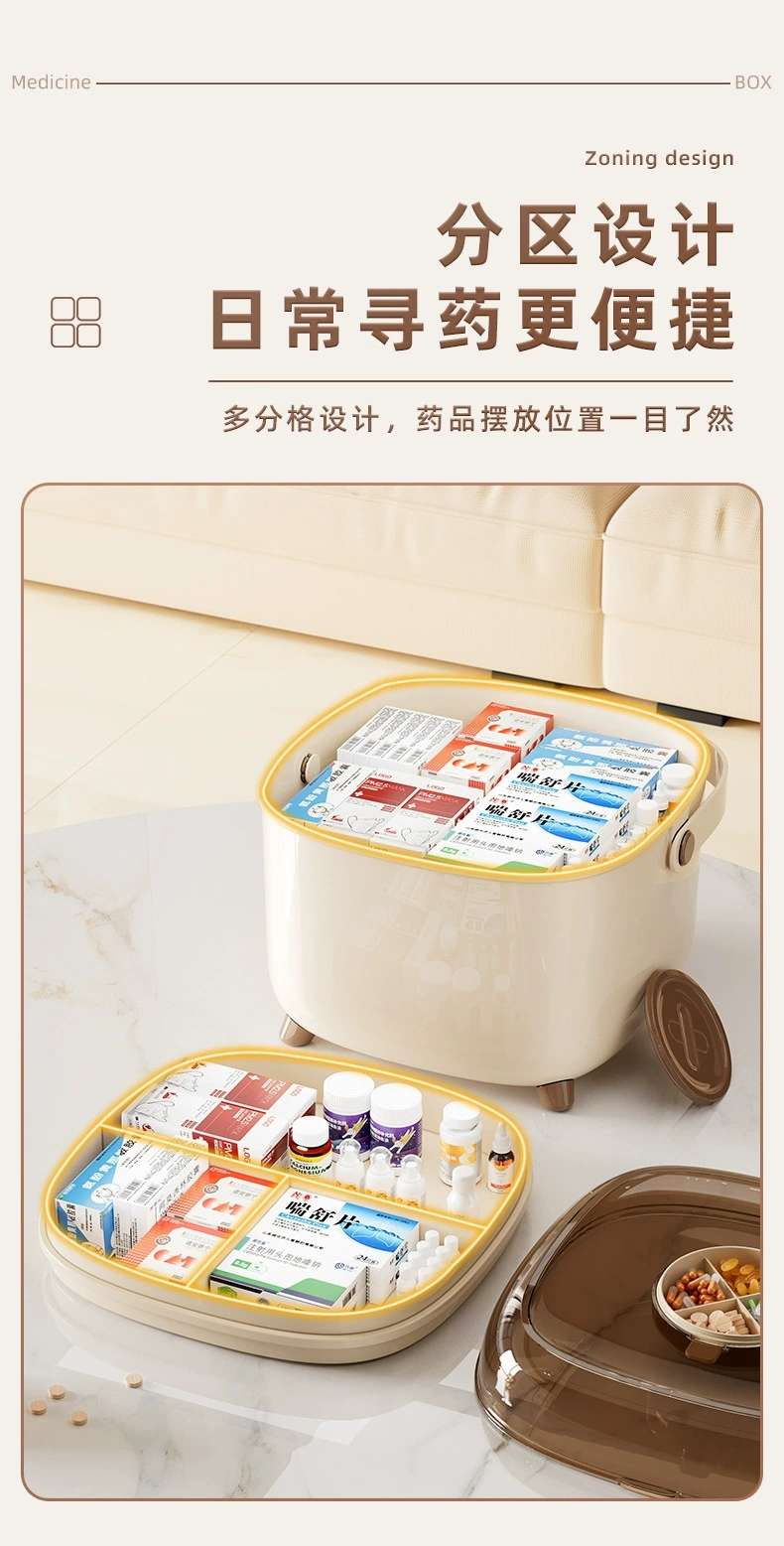 D47-512 Large family small medicine box Storage box Home portable first aid kit Mini medicine box undefined