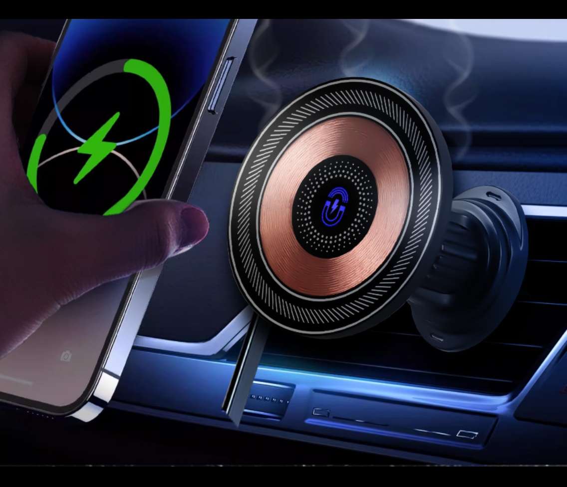 Vehicle-mounted magnetic wireless fast charging, with aroma diffuser function, vehicle-mounted charger details Picture