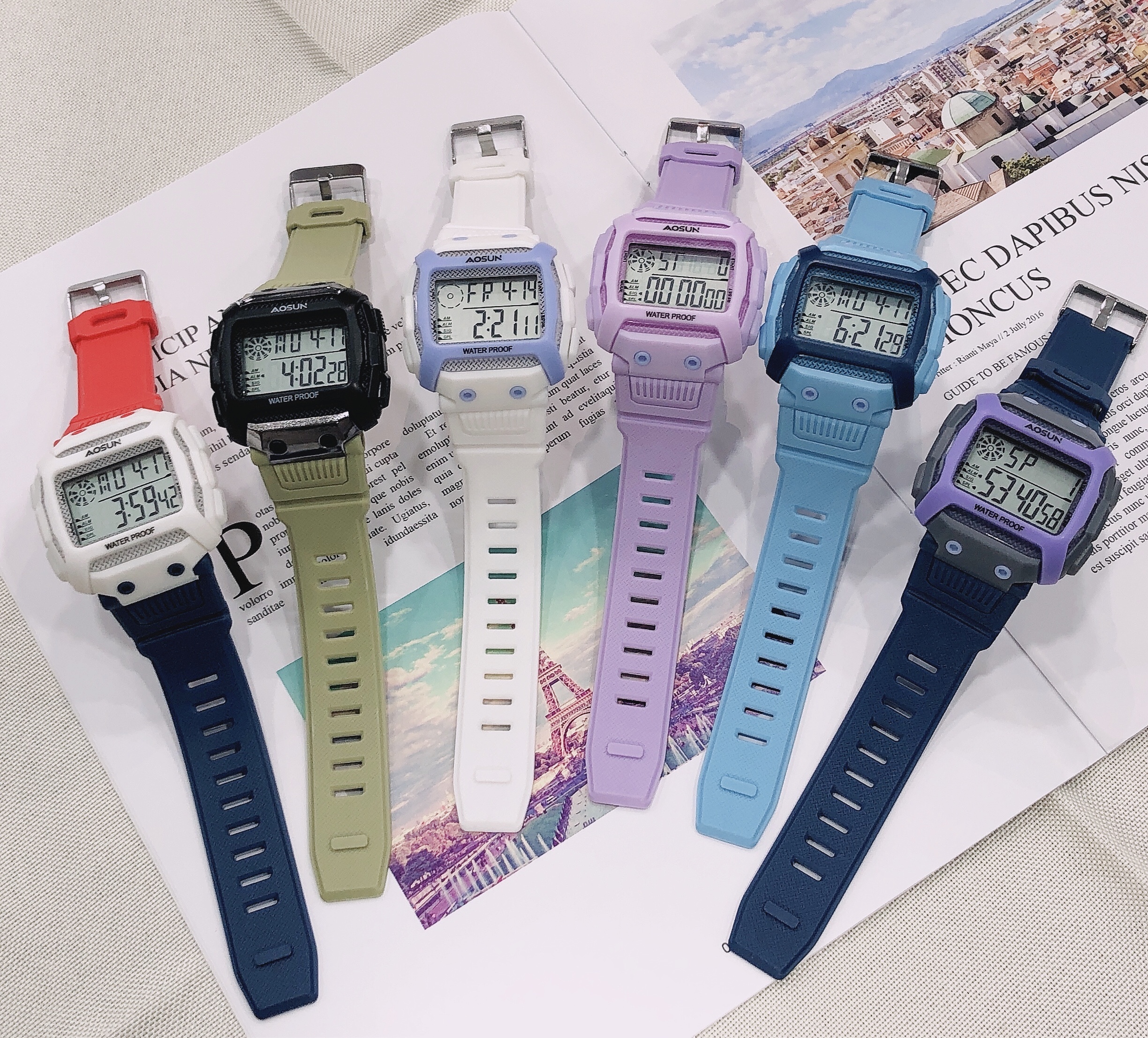 学院风手表女学生手表时尚森系夜光防水闹钟手表简约男独角兽ins产品图