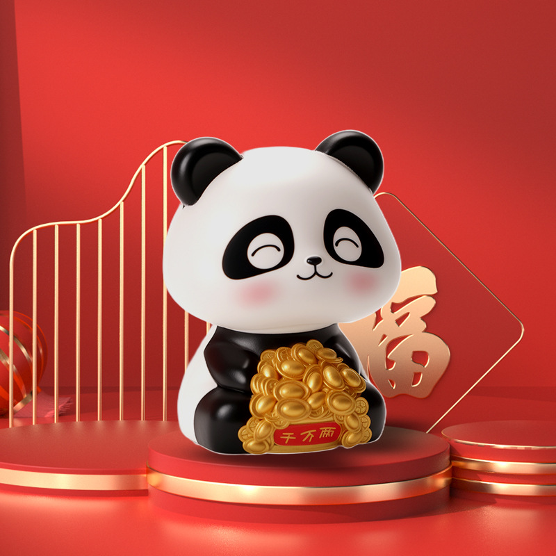 National trend Maneki Neko collectibles, solar-powered panda Maneki Neko details Picture