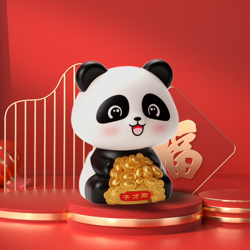 National trend Maneki Neko collectibles, solar-powered panda Maneki Neko Specification image