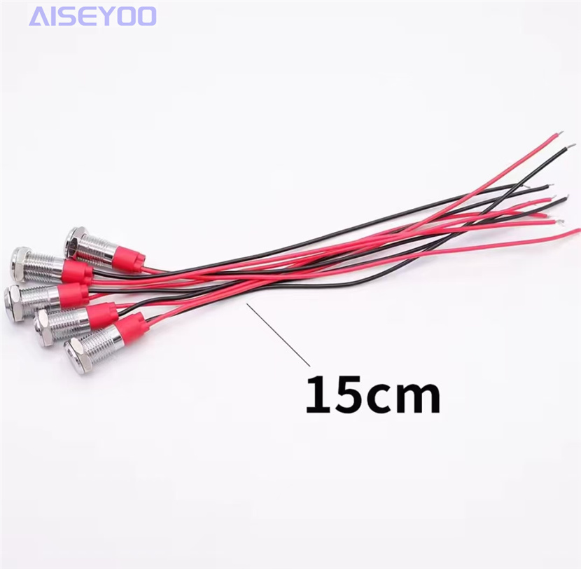 LED metal indicator light 6mm/8/12mm high-brightness power signal light 5V, 12V, 24V, 220V LED light-emitting waterproof metal wired power working signal light indicator light Application Scenario