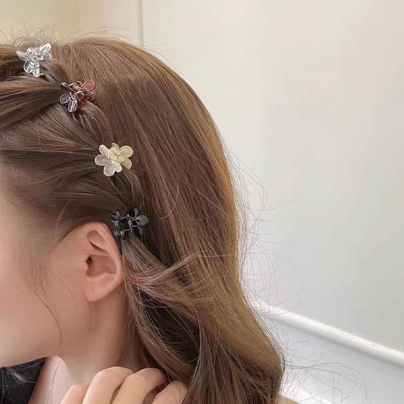 Summer flower small grab clip, bangs clip, broken hair clip, women's side clip, forehead clip, braid wonder, princess headwear, hair clip details Picture