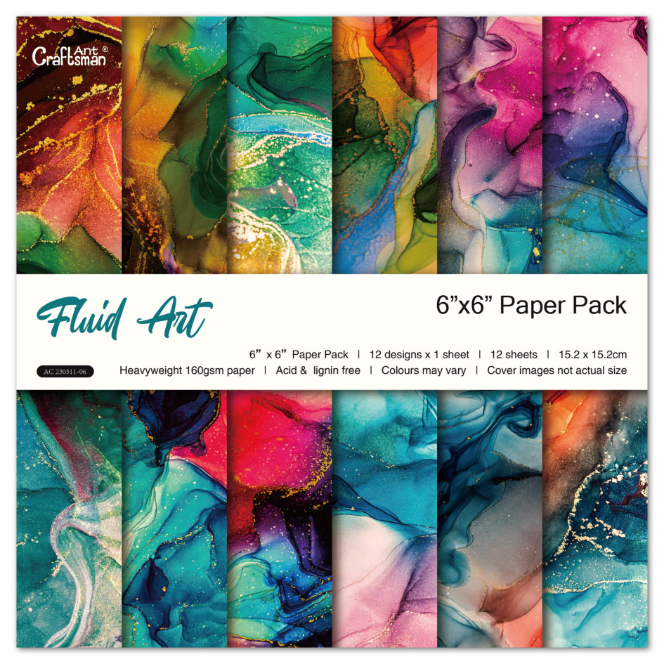 6-inch DIY handmade Scrapbook planner material pattern paper background paper (fluid Art) 12 sheets AC230311 Specification drawing