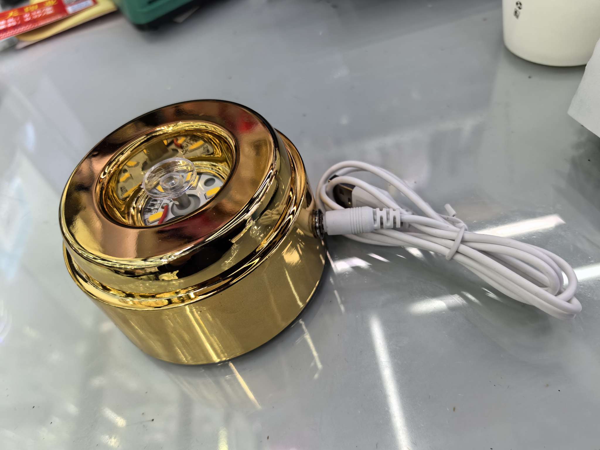 水晶工艺品灯座，暖白光，七彩光，合作不同颜色款式，收藏品