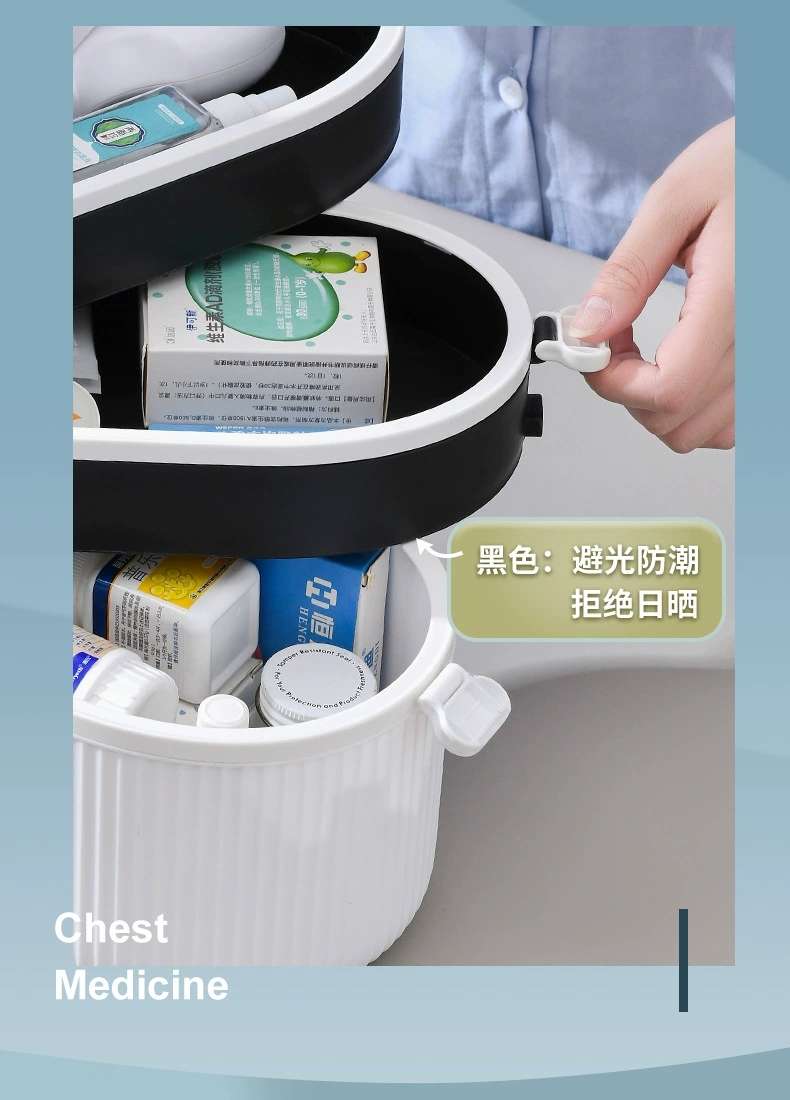 D47-503 Rotating medicine box Large-capacity medicine storage box for family container Separate first aid kit Emergency medicine box undefined