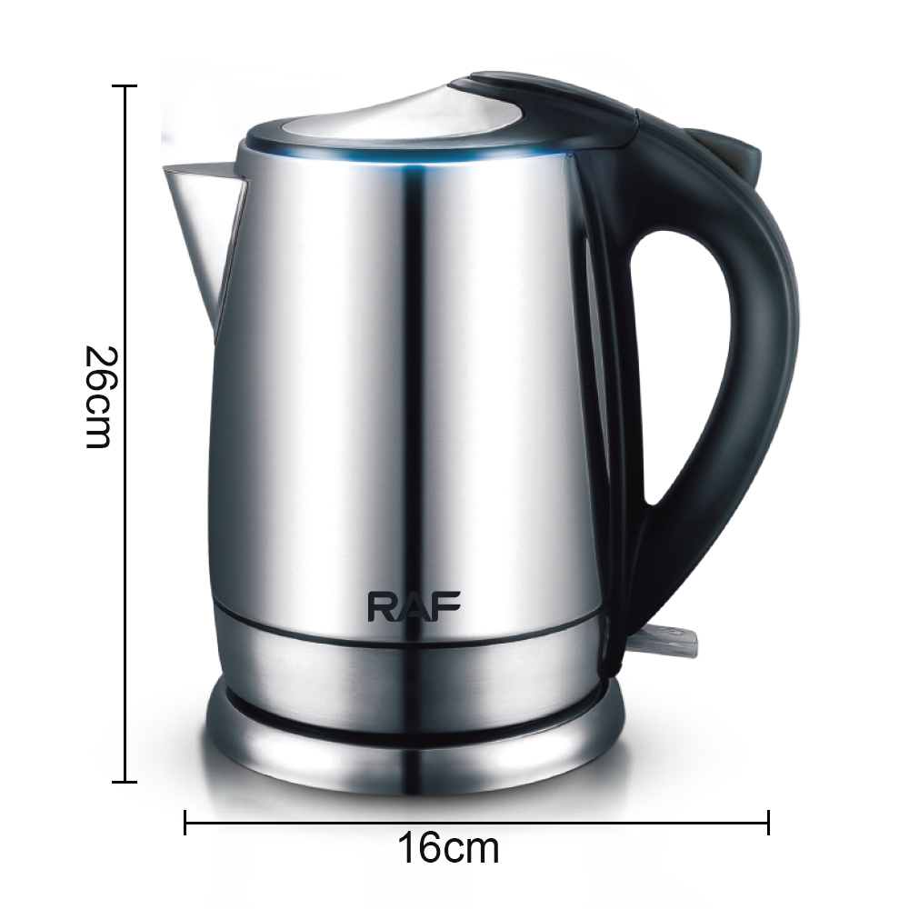 RAF Cross-border European standard high-power 304 stainless steel anti-dry-burning electric kettle, quick heating kettle Item Picture