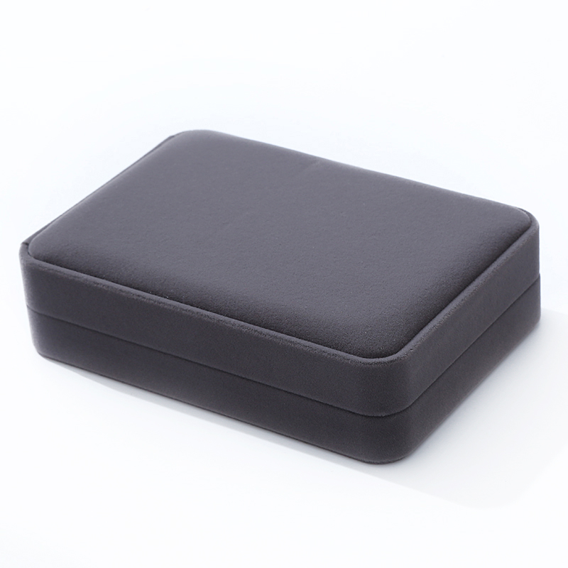 Jewelry and gold heart-shaped ring box, flocked jewelry box, grey plush Specification image