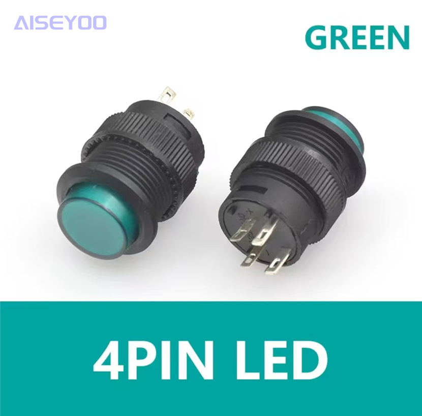 R16-503 no light/With light self-locking/self-resetting circular power button switch 2/4 pin 16MM pic 14