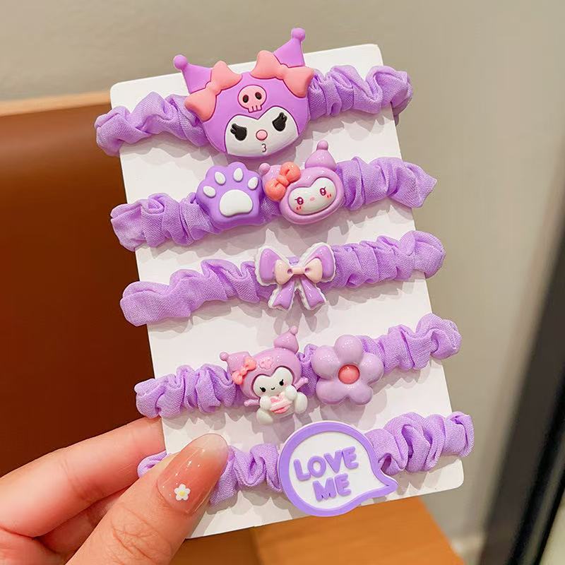 Cute Kuromi hair band for girls, sweet and high appearance level hair band for girls, hair tie, hair band, small intestine band Specification image