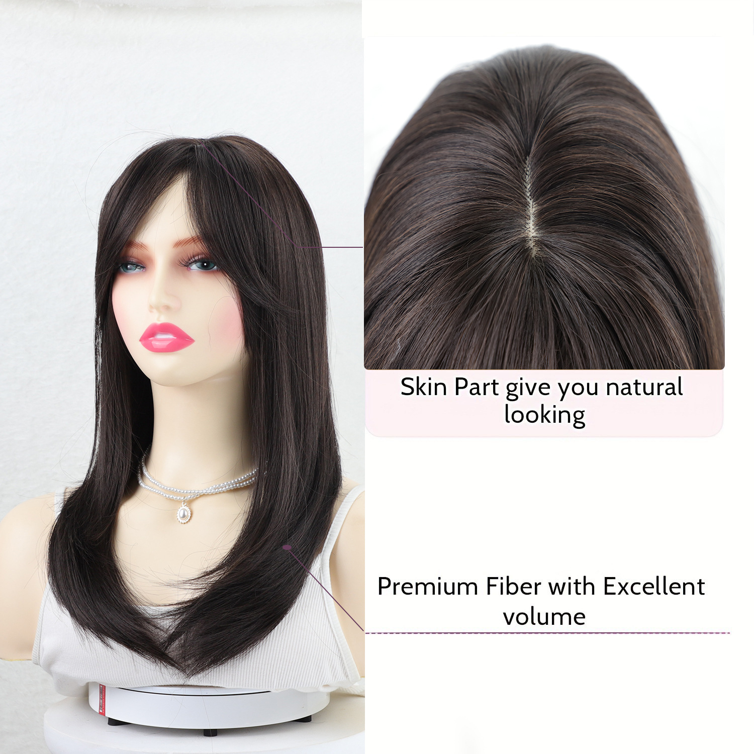 Emulación de cabello cabello blanco natural respirable 3d aire flecos máscara de cabello calvo peluca complemento bloque de cabello mate extensiones de cabello Specification image
