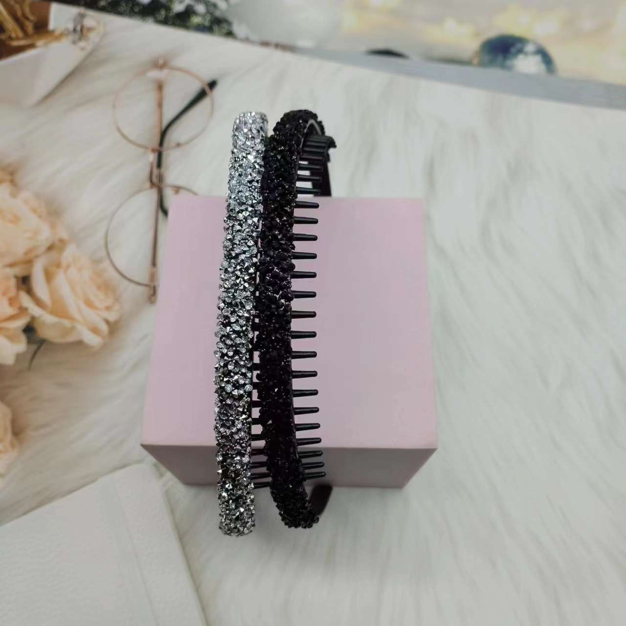 韩版拼接女士头饰 发卡发饰时尚饰品 闪耀光泽女生日常发饰