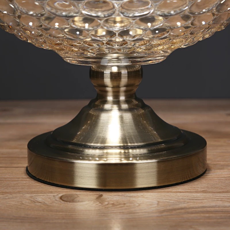 European-style fruit plate, luxurious and high-end, modern living room coffee table, household snack plate, large crystal glass double-layer fruit plate 331, cooking fruit plate, handicrafts and ornaments Specification image