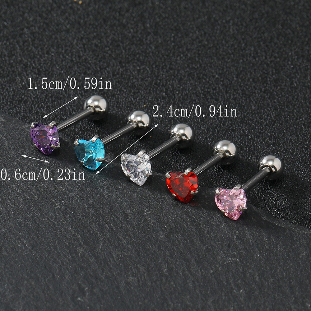 钛合金穿孔耳钉唇钉/钛合金配件白底实物图