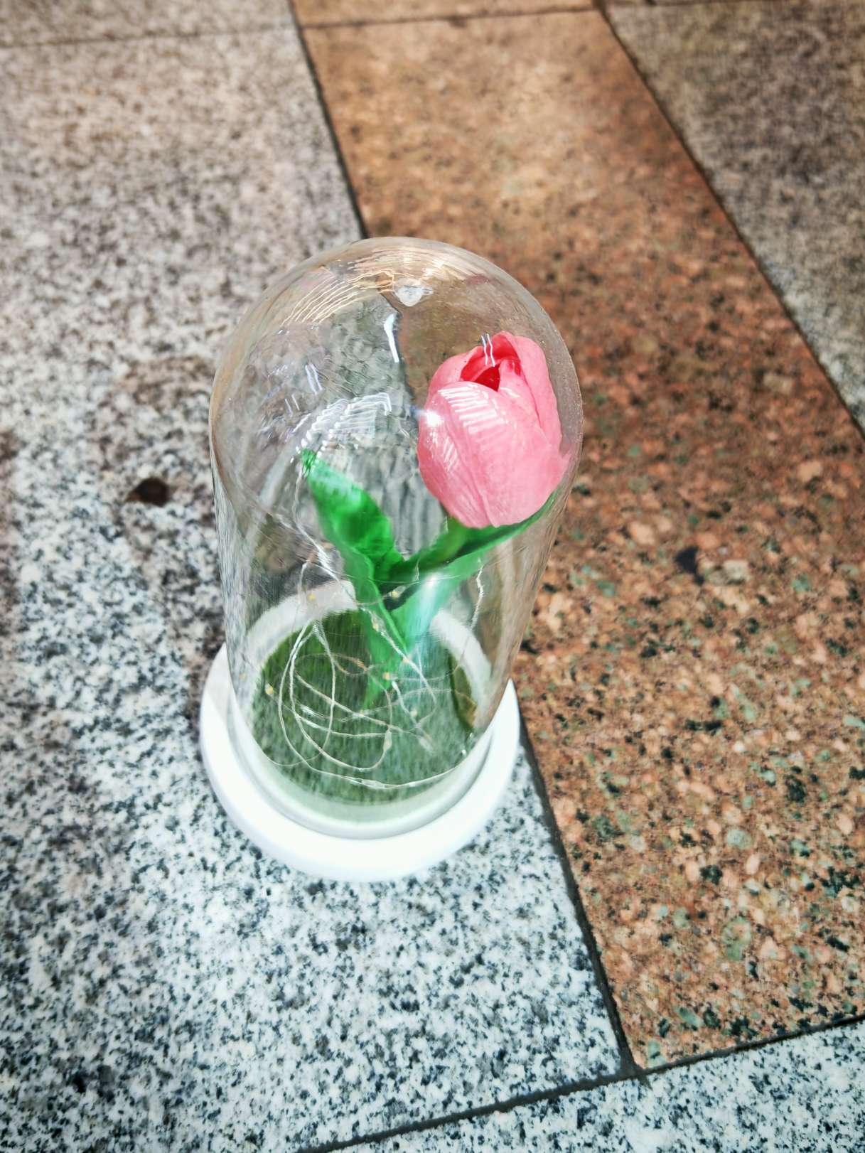 永生花玻璃罩防尘罩郁金香花束灯摆件永生花产品图